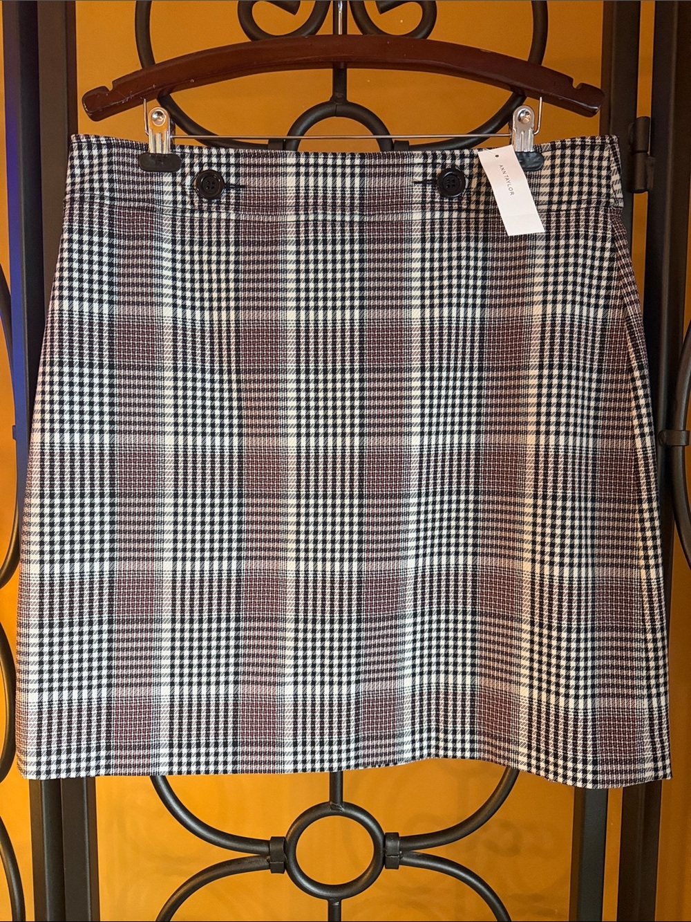 ANN TAYLOR A-Line Plaid Skirt